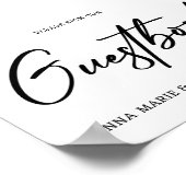 Minimalist Handwritten Guestbook Wedding Sign ポスター (角)