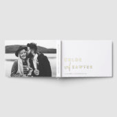 Minimalist Handwritten Script Photo Wedding ゲストブック (全面)