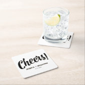 Minimalist Handwritten Typography & Elegant Modern スクエアペーパーコースター (インサイチュ)