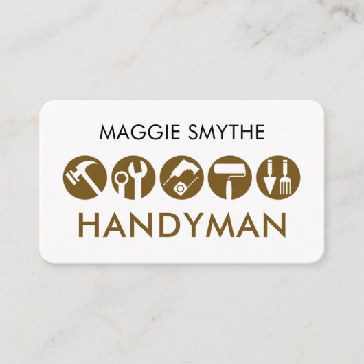 Minimalist Handyman Tools Icon 名刺 (正面)