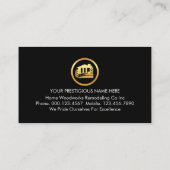 Minimalist Handyman Tools In Gold Frame 名刺 (裏面)