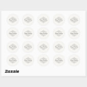 Minimalist Happy Birthday Classic Round Sticker  ラウンドシール (シート)
