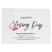 Minimalist Happy Closing Day Sold from Realtor ラージペーパーバッグ (裏面)