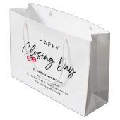 Minimalist Happy Closing Day Sold from Realtor ラージペーパーバッグ (裏面アングル)