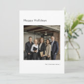 Minimalist Happy Holidays Business Photo Christmas シーズンカード (スタンド正面)