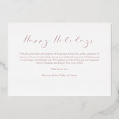 Minimalist Happy Holidays Chic Script Calligraphy 箔シーズンカード (裏面)