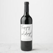 Minimalist Happy Holidays Wine Bottle Label ワインラベル (正面)