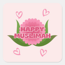 Minimalist Happy Muslimah Sticker