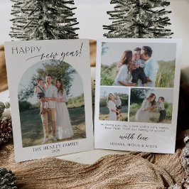 Minimalist Happy New Year Holiday Card 招待状