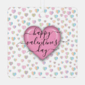 Minimalist Happy Valentine’s Day メタルオーナメント (裏面)