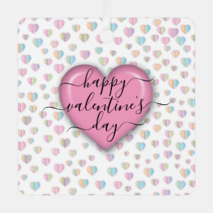 Minimalist Happy Valentine’s Day メタルオーナメント