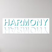 Minimalist HARMONY Text Water Reflection & Shadow  ポスター (正面)