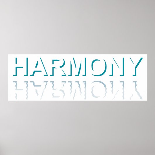 Minimalist HARMONY Text Water Reflection & Shadow  ポスター (正面)