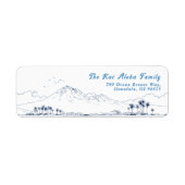 Minimalist Hawaii Mountain Return Customizable ラベル (正面)
