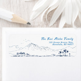 Minimalist Hawaii Mountain Return Customizable ラベル