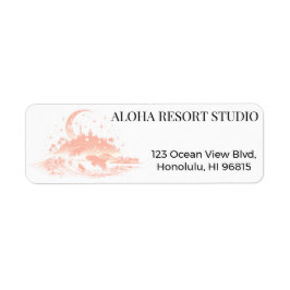 Minimalist Hawaiian Night Orange Tropical Return  ラベル