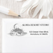 Minimalist Hawaiian Night Tropical Return  ラベル (インサイチュ)