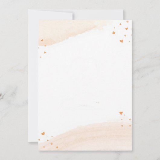 Minimalist Heart Baby Shower Invitation – Blush 招待状 (裏面)