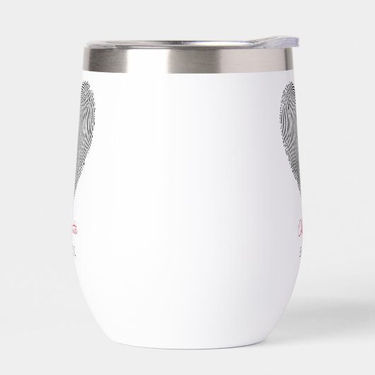 Minimalist Heart Fingerprint Personalized Name  (左面)