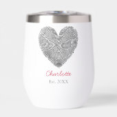 Minimalist Heart Fingerprint Personalized Name  (正面)