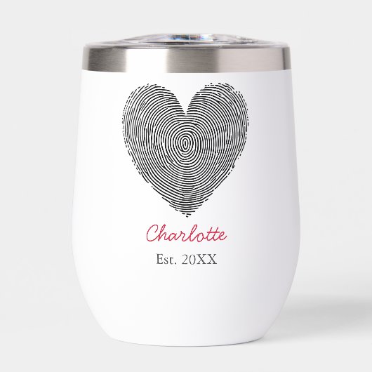 Minimalist Heart Fingerprint Personalized Name  (正面)