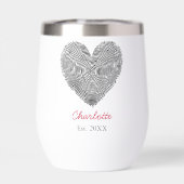 Minimalist Heart Fingerprint Personalized Name  (背面)