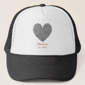 Minimalist Heart Fingerprint Personalized Name キャップ (正面)