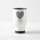 Minimalist Heart Fingerprint Personalized Name  トラベルマグ (中央)