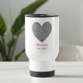 Minimalist Heart Fingerprint Personalized Name  トラベルマグ