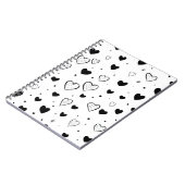 Minimalist Heart Notebook – Black and White Cute ノートブック (左側)