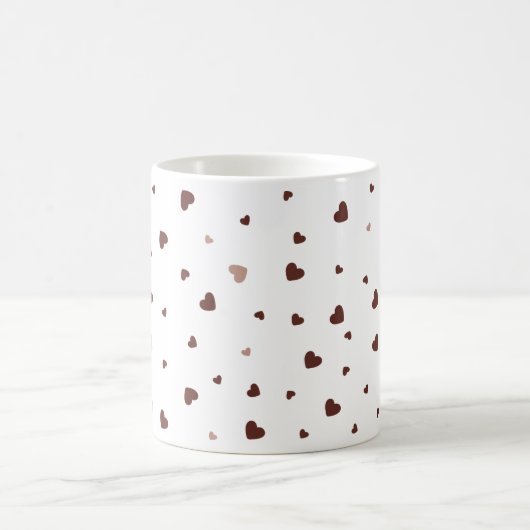 Minimalist Heart Pattern Mug – Cute Aesthetic Coff コーヒーマグカップ (中央)