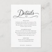 Minimalist Heart Script Wedding Details エンクロージャーカード (正面)