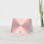 Minimalist Heart Spiral on Faux Metallic Rose Gold サンキューカード (裏面)