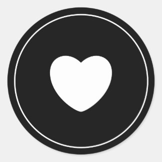 Minimalist Heart Sticker | Black ラウンドシール