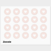Minimalist Heart Sticker | Blush Pink ラウンドシール (シート)