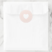 Minimalist Heart Sticker | Blush Pink ラウンドシール (バッグ)