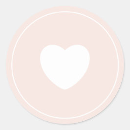 Minimalist Heart Sticker | Blush Pink ラウンドシール