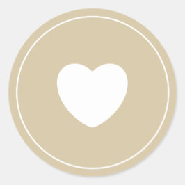 Minimalist Heart Sticker | Champagne ラウンドシール