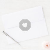 Minimalist Heart Sticker | Dove Gray  ラウンドシール (封筒)
