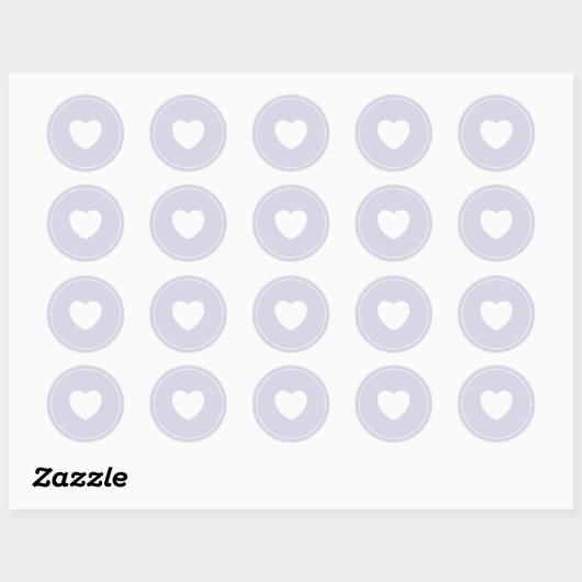 Minimalist Heart Sticker | Lilac ラウンドシール (シート)