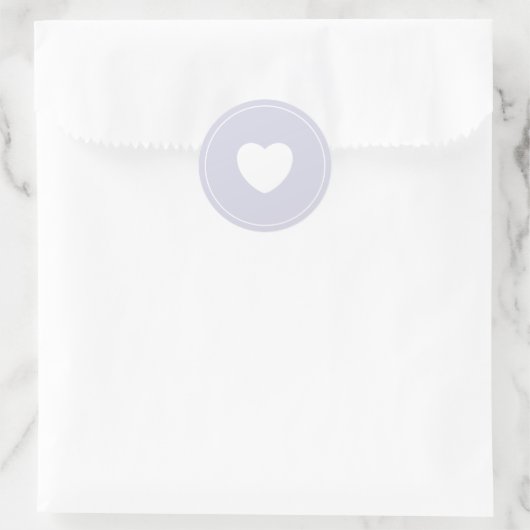 Minimalist Heart Sticker | Lilac ラウンドシール (バッグ)