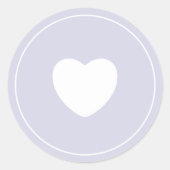 Minimalist Heart Sticker | Lilac ラウンドシール (正面)