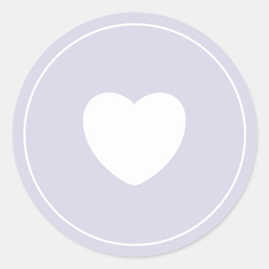 Minimalist Heart Sticker | Lilac ラウンドシール (正面)