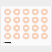 Minimalist Heart Sticker | Peach ラウンドシール (シート)