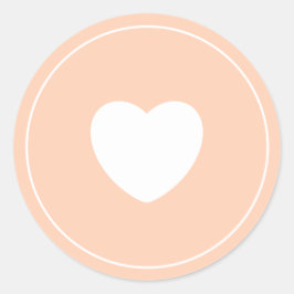 Minimalist Heart Sticker | Peach ラウンドシール