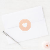 Minimalist Heart Sticker | Peach ラウンドシール (封筒)