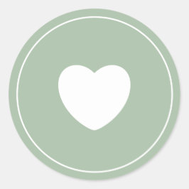 Minimalist Heart Sticker | Seafoam Green ラウンドシール