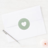 Minimalist Heart Sticker | Seafoam Green ラウンドシール (封筒)