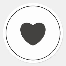 Minimalist Heart Sticker | White ラウンドシール