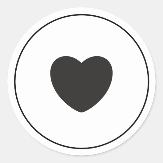 Minimalist Heart Sticker | White ラウンドシール (正面)